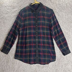 j mclaughlin Plaid‎ Button Up Shirt Collared Women's Size Medium Multicolor